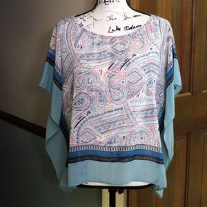 PETTICOAT ALLEY Paisley Poncho Top - Size M/L